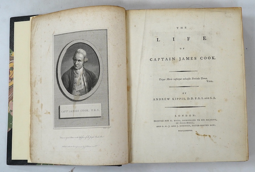 Kippis, Andrew - The Life of Captain Cook. 1st edition, 4to., portrait frontis, G. Nichol, G.G.J. and J. Robinson, London 1788, The first published biography of Cook.